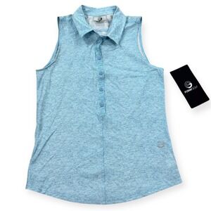 NEW Foray Golf Polo Sz XS Blue Marl Polo Core 3.0 Sleeveless Button Up Tennis
